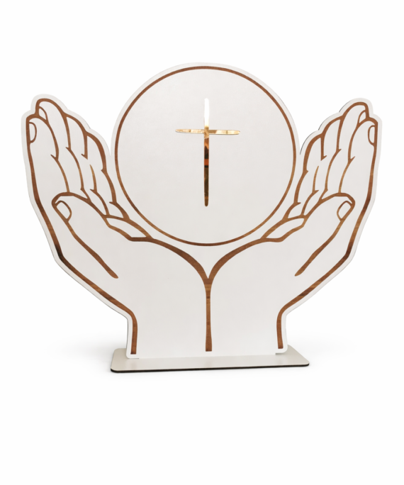 Hostia w dłoniach IHS xxl dekoracja na ołtarz komunijny I Komunia Święta