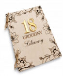 Drewniana kartka na 18 urodziny